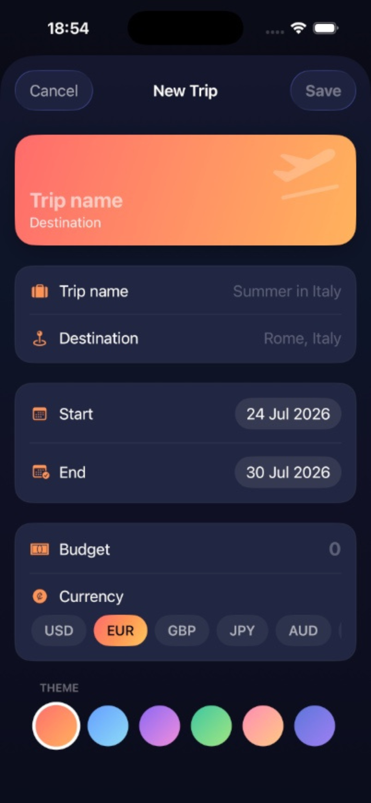 Travel Budget Planner screenshot 3