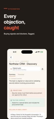 PitchNotes: AI Notetaker iPhone screenshot