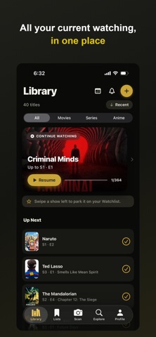 CatchUp: TV  & Anime Tracker iPhone screenshot