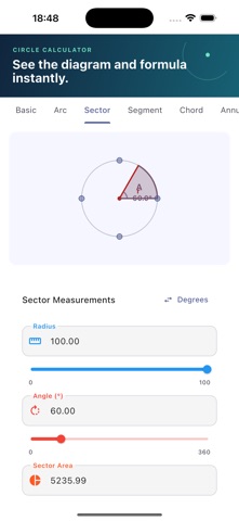 Circle Calculator - Geometry Screenshot 2 of 8