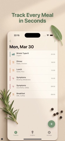 FoodFeel - Symptom Tracker Screenshot 1 of 5