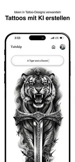 Tatship: KI Tattoo Design App iPhone screenshot 3