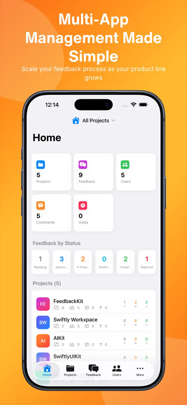 #1. FeedbackKit - User Insights (iOS) Ved: Swiftly Workspace