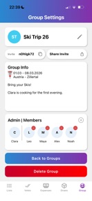 Your Group Trip screenshot