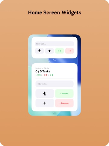 Fixx – AI task & finance App iPad screenshot