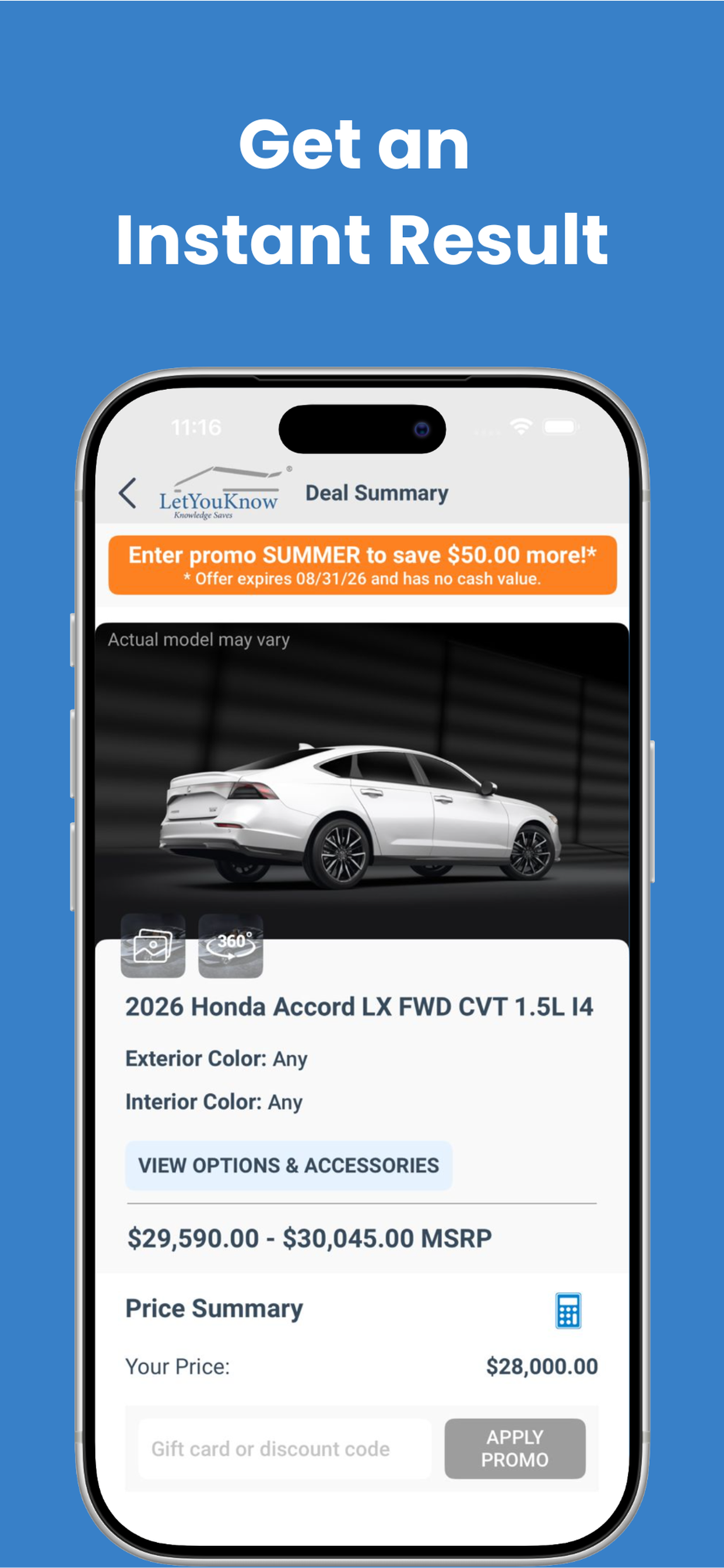 LetYouKnow – Bid On New Cars