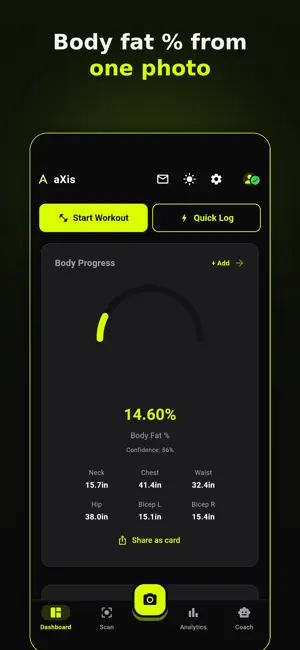 aXis: AI Body Fat Scanner screenshot 1