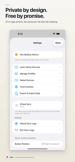 Prick: Glucose & Food Diary screenshot 4