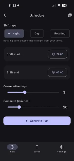 Shift Sleep Planner screenshot 2