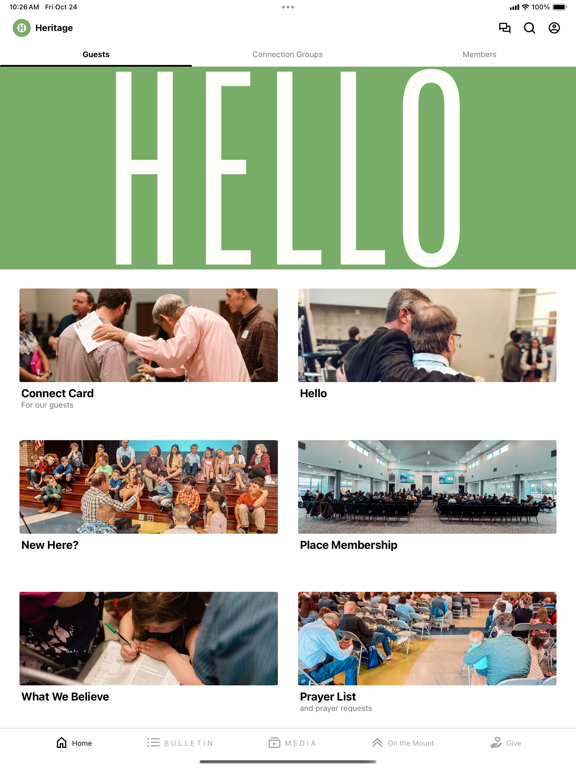 Edmond Heritage Church iPad screenshot 1 - Education app
