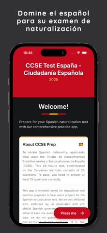CCSE Nacionalidad Española screenshot
