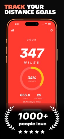 1000 Miles - Distance Goal app screenshot