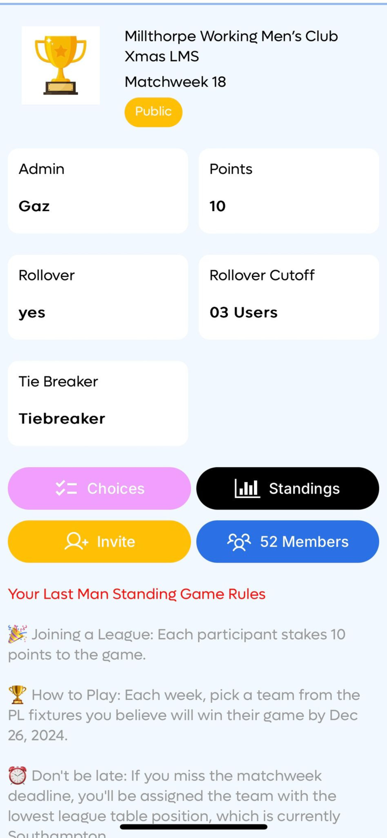 Last Man Standing (LMS)
