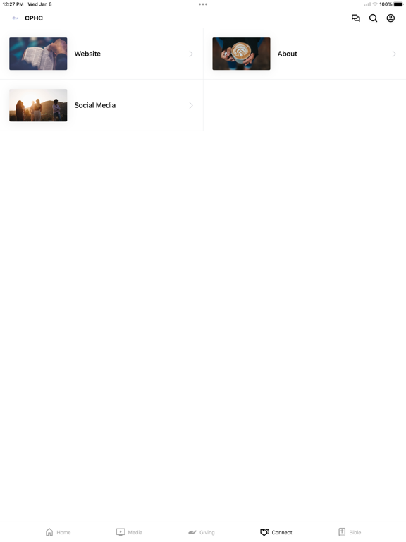 CPHC Ministries iPad screenshot