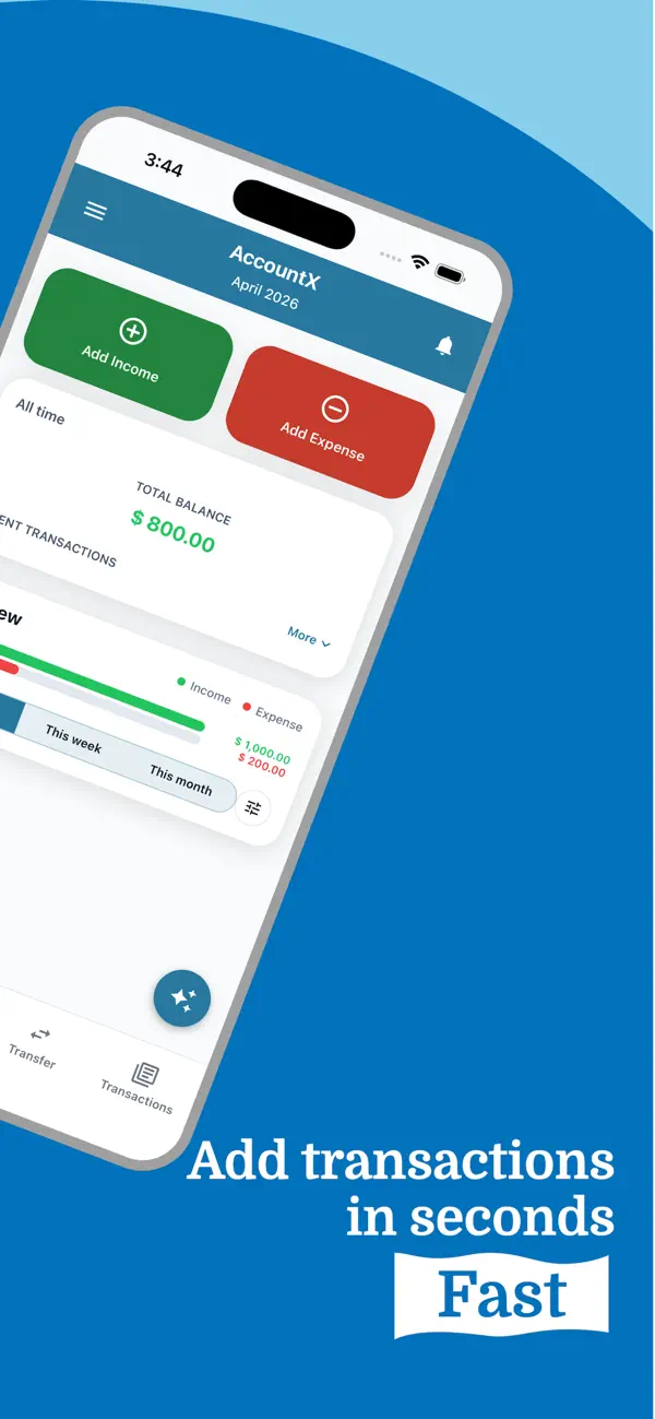 Screenshot #2 pour AccountX: Expense Tracker