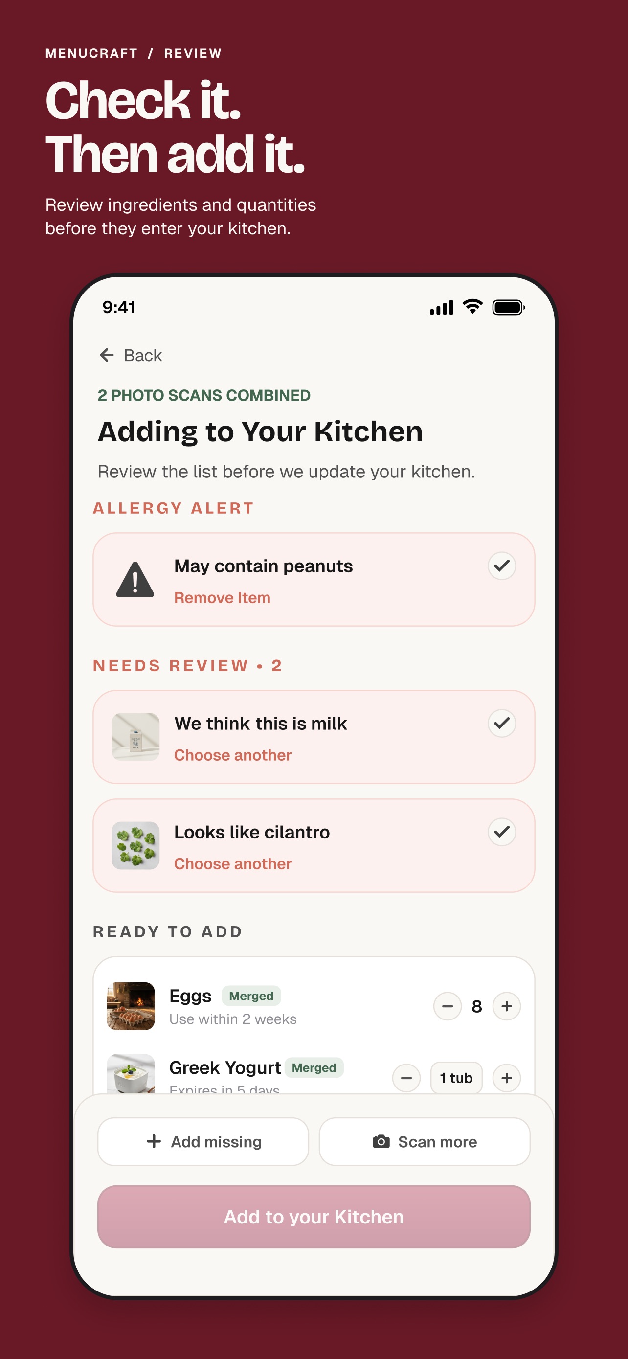 Screenshot 2 of MenuCraft: Kitchen Inventory
