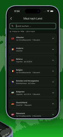Maut-Rechner Europa iPhone screenshot