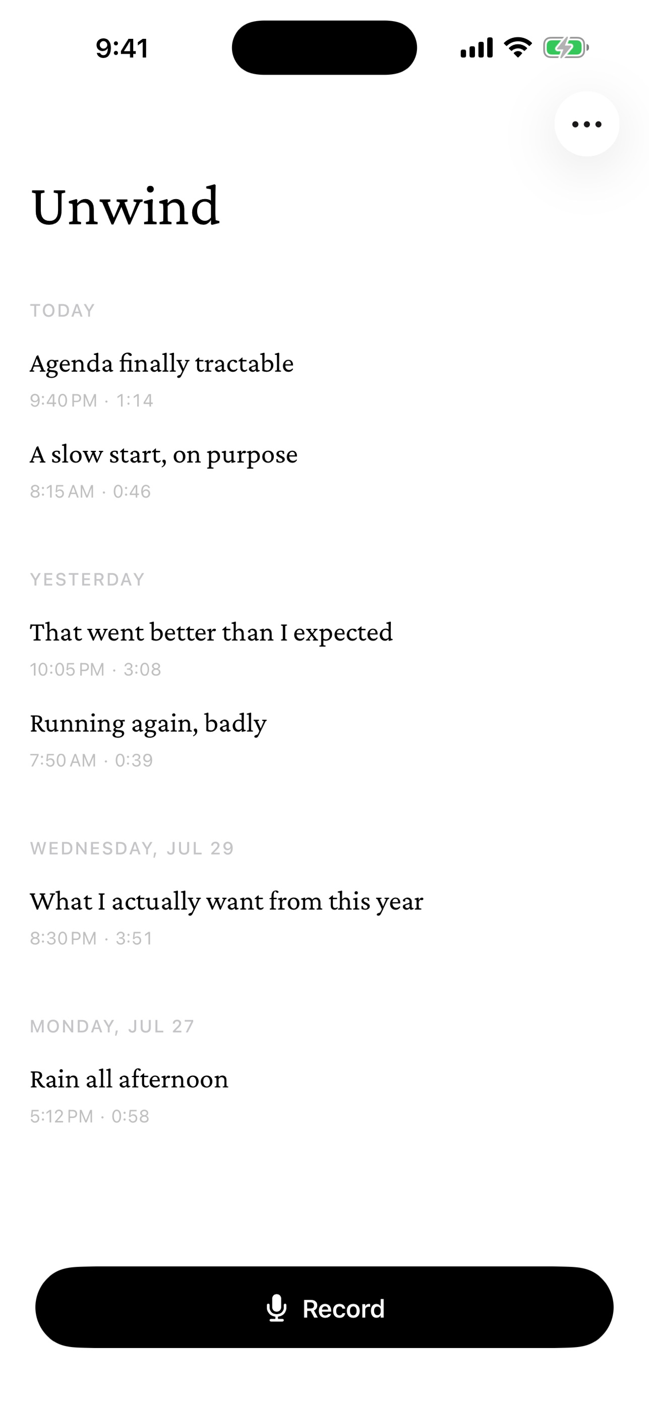 Screenshot 2 of Unwind: Voice Journal