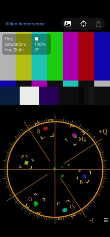 Video VectorScope iPhone screenshot