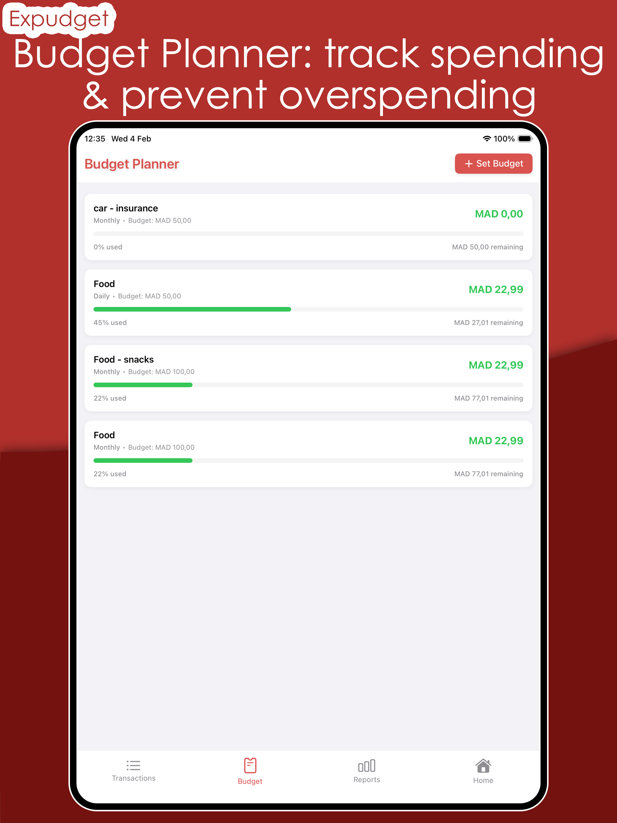 Budgeti App - Spending Tracker