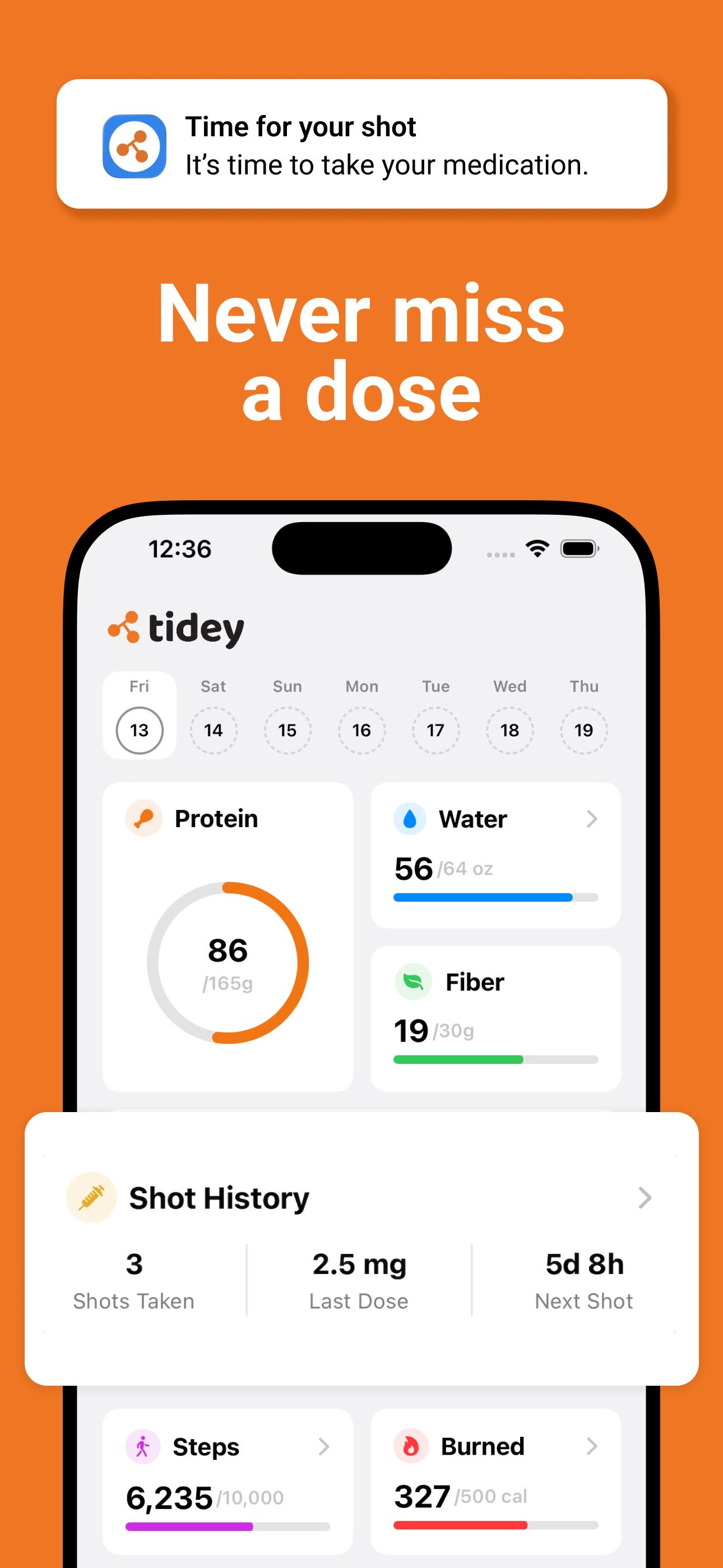 Tidey GLP-1 Tracker & Recipes