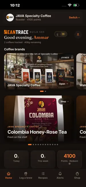BeanTrace screenshot 1