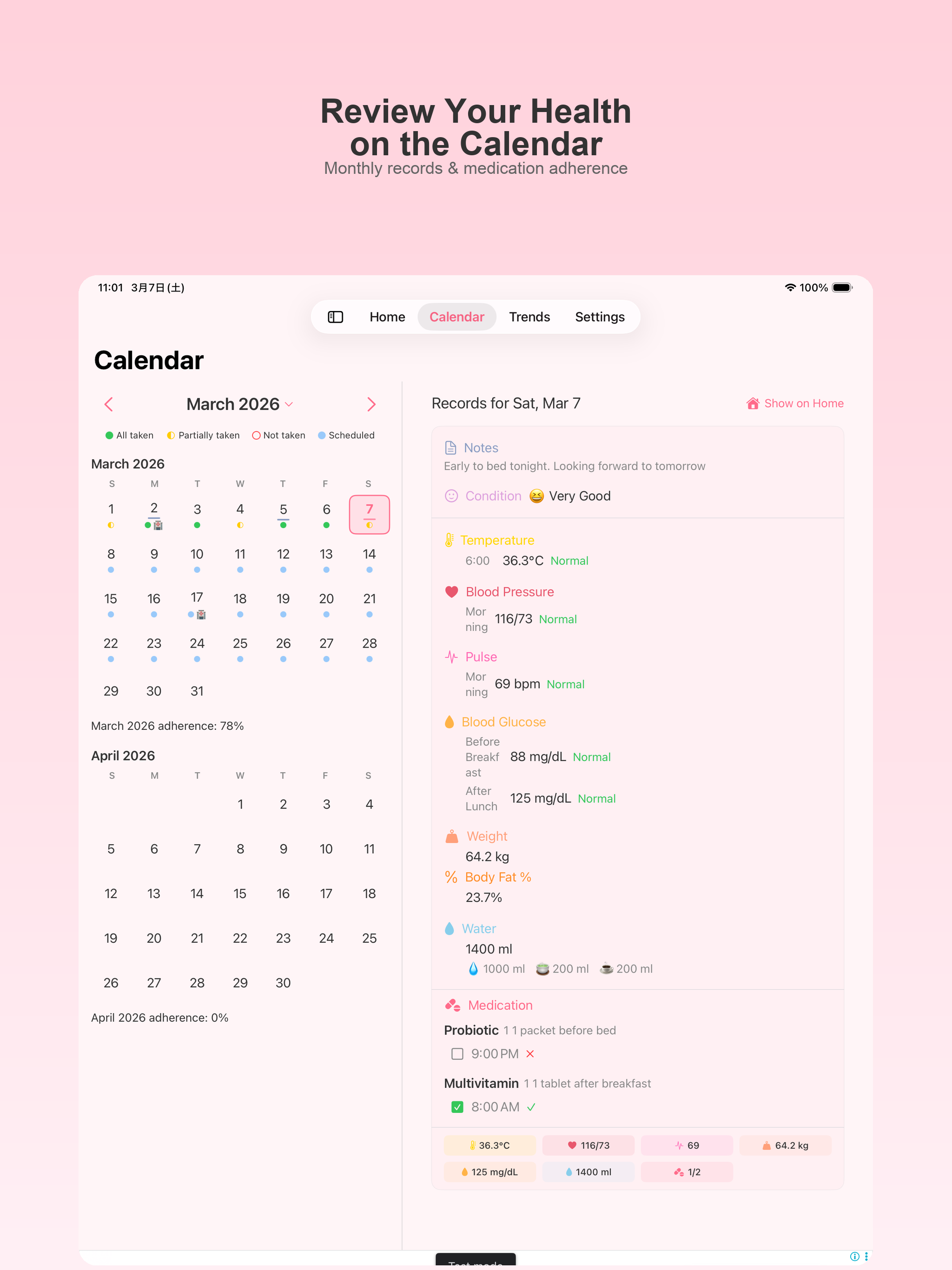 My Health Diary - Daily Log screenshot 8