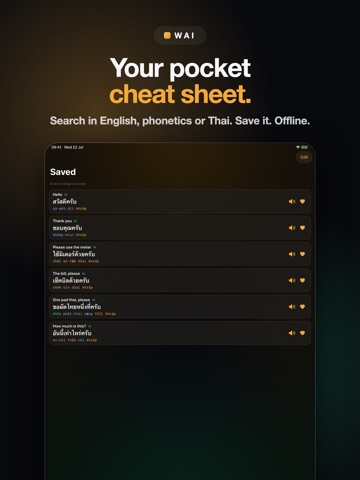 Thai Travel Phrasebook: Wai iPad screenshot