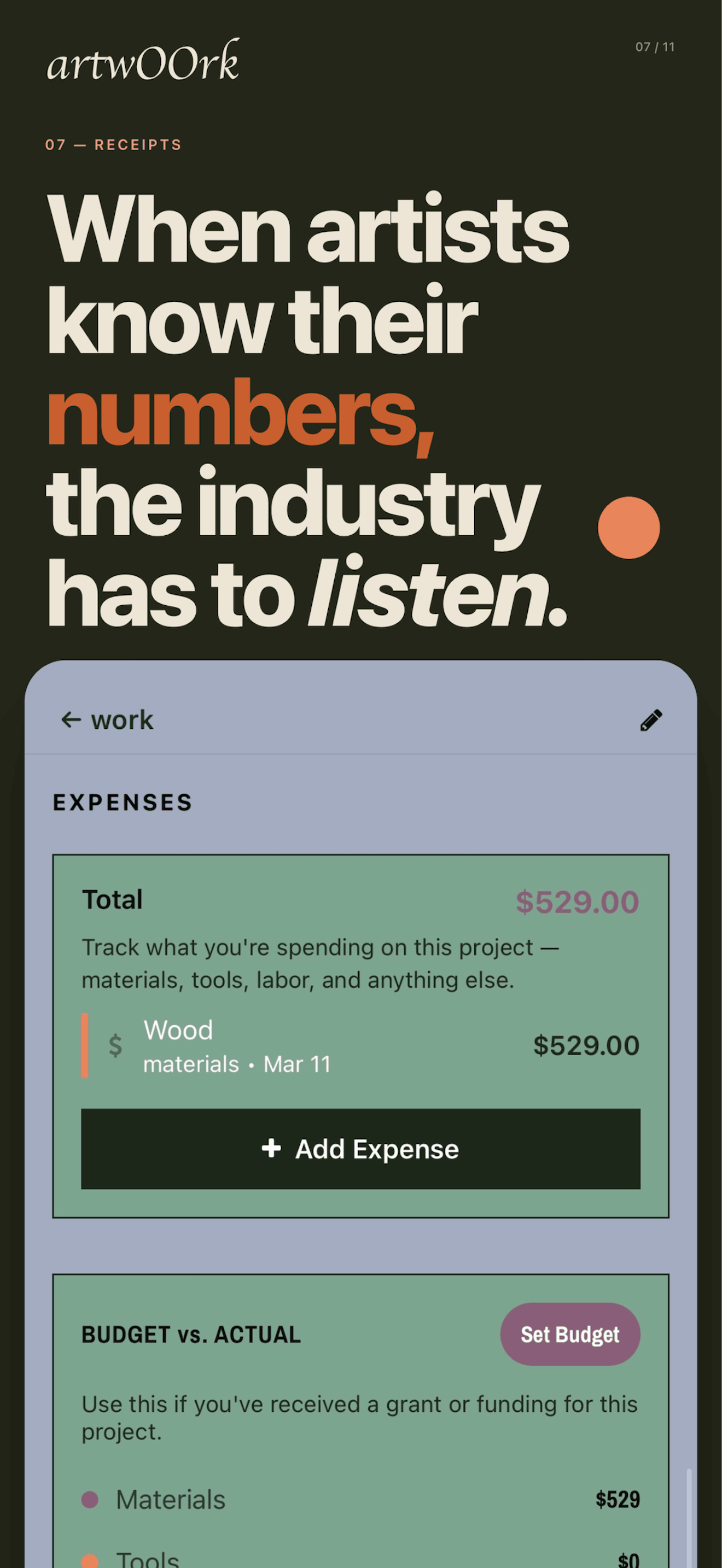 artwOOrk: Artist Business App