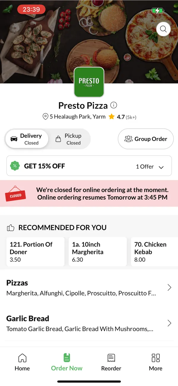 Screenshot #2 pour Presto Pizza.