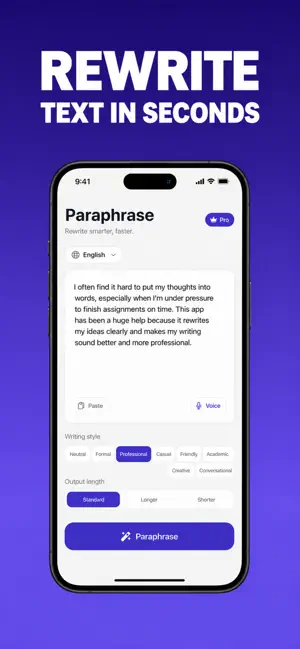 AI Paraphrase Writer Pro screenshot 1