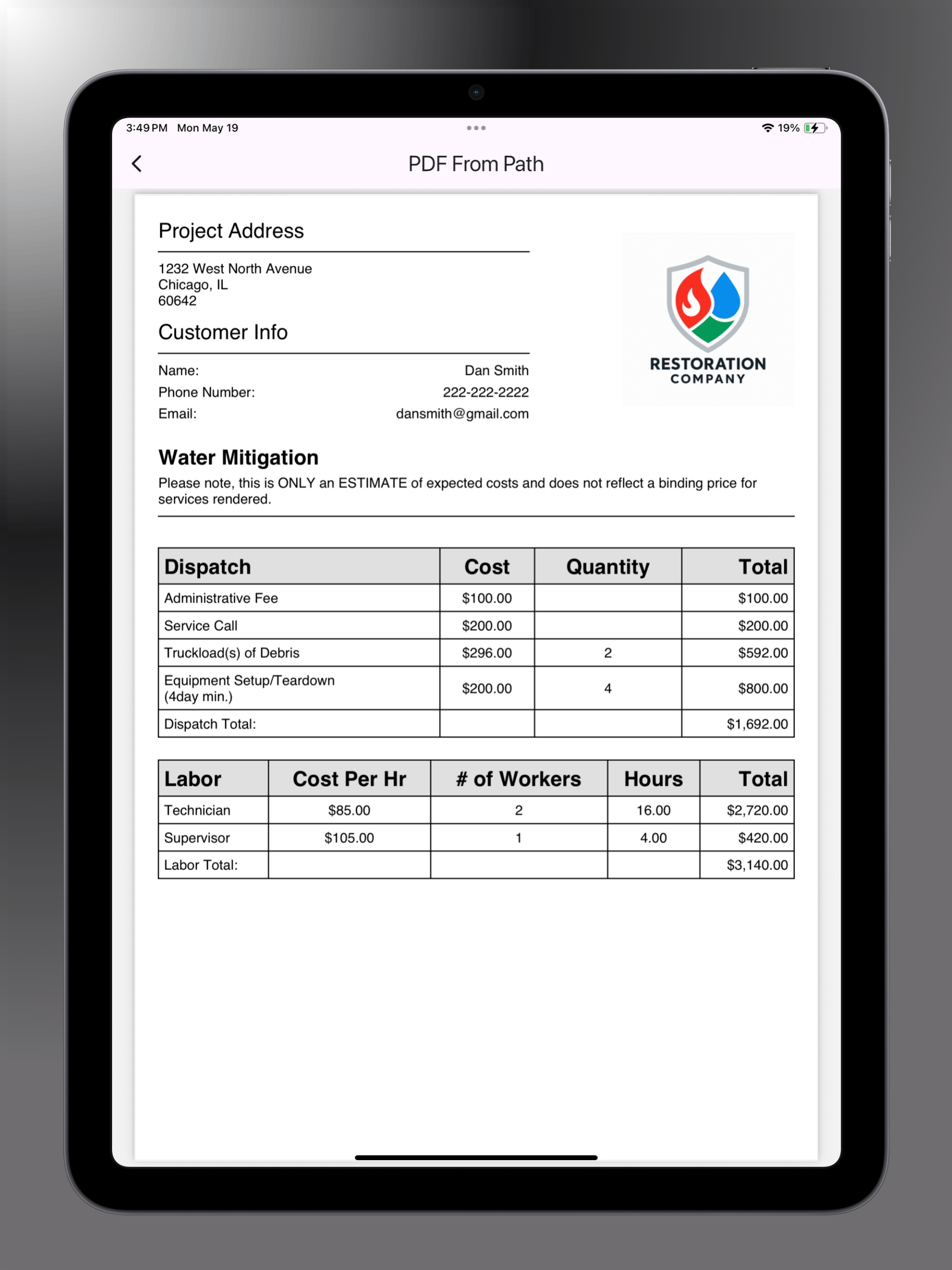 Restoration Estimator screenshot 12