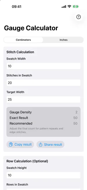 Knitting Calculator screenshot 1