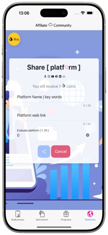 Affiliate'Mee digital market iPhone screenshot