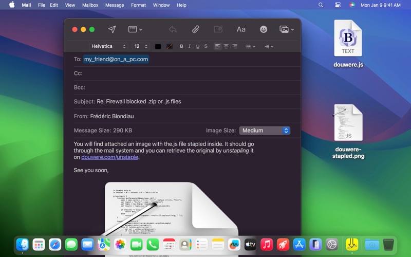 Stapled screenshot