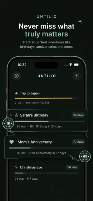 Untilio: Milestones & Moments screenshot 1