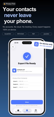 Easy Backup: Contact Export Screenshot 1 of 3