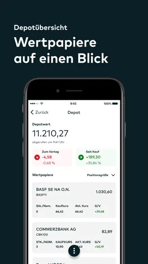 Screenshot von Comdirect auf dem iPhone 10