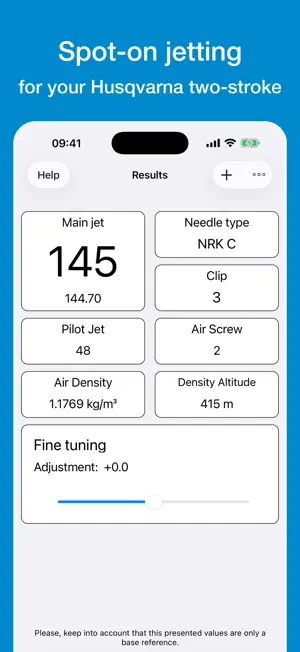 Jetting for Husky 2T screenshot 1
