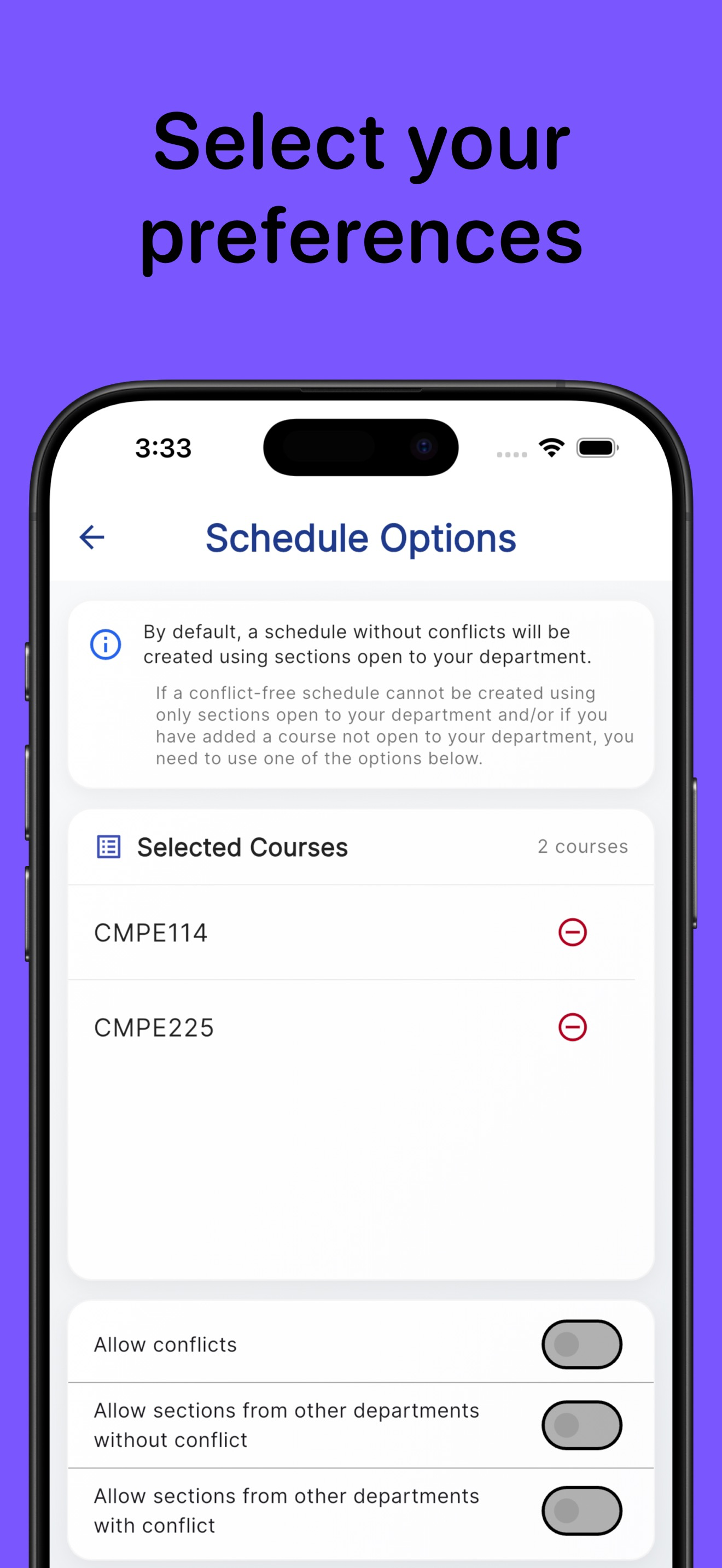 Atilim Schedule app