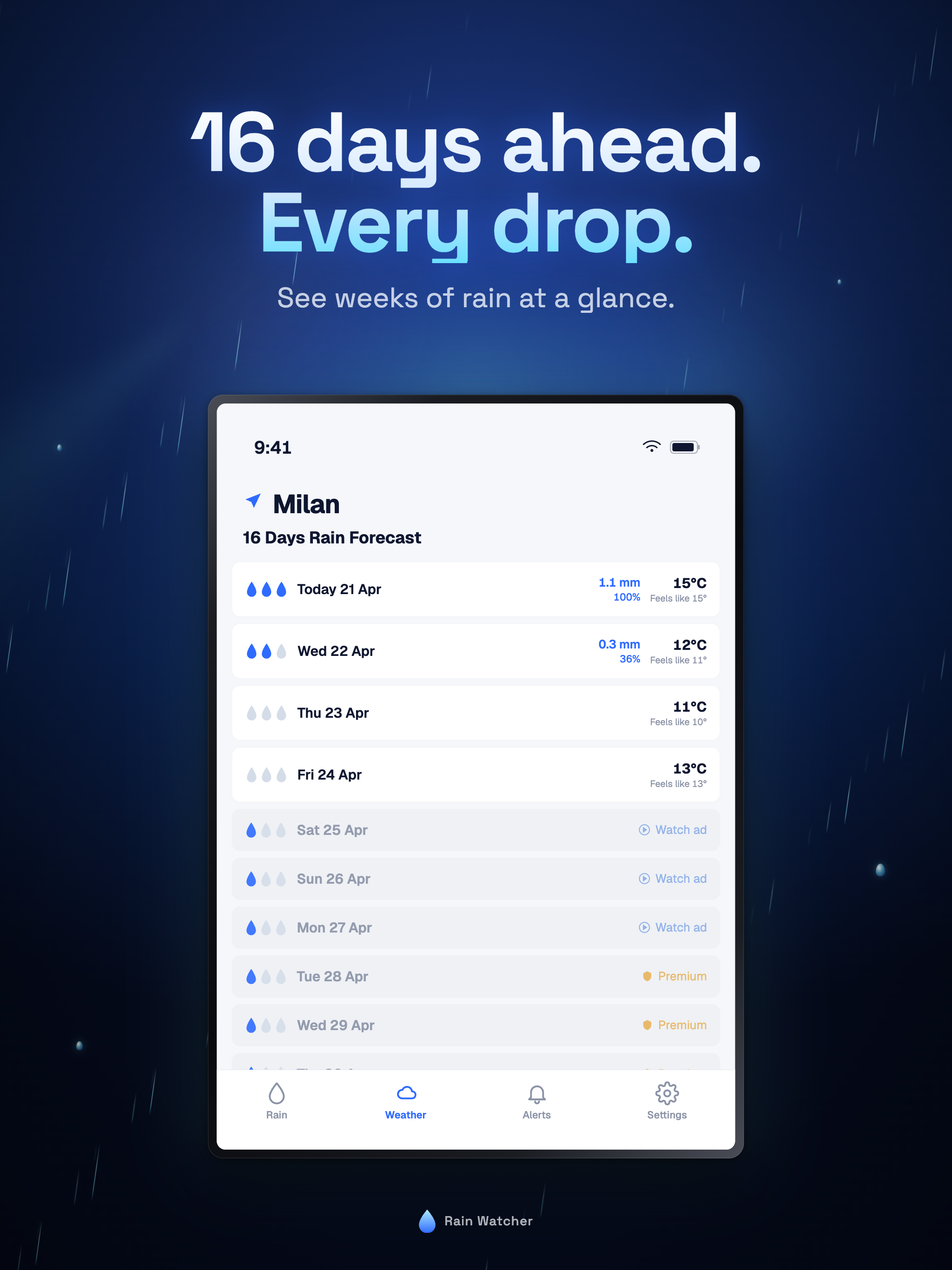 Rain Watcher: Rain Alerts