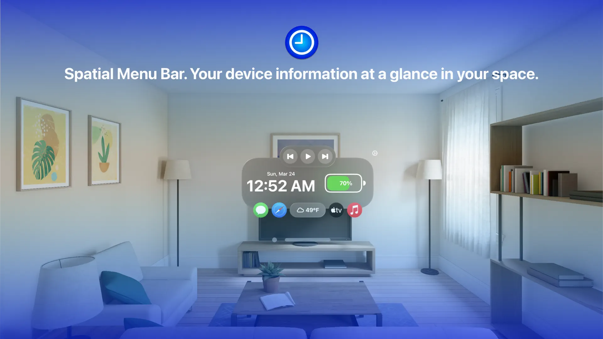 Spatial Menu Bar screenshot