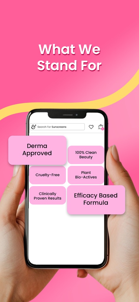 Dot & Key Skincare Shopping - The app clearly communicates the brand's core values through prominent buttons, including claims like 'Derma Approved' and ethical standards such as 'Cruelty-Free'.