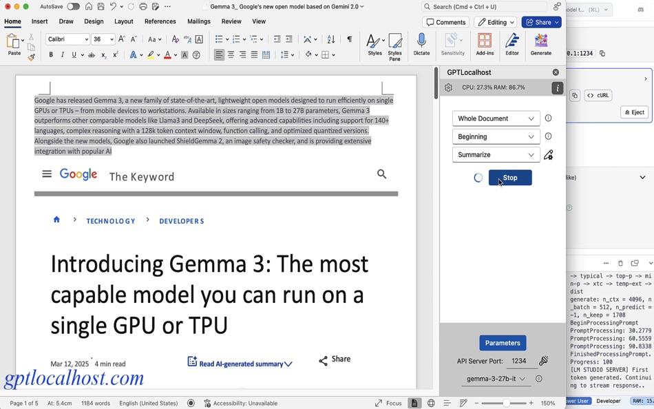 #2. GPTLocalhost (Word Add-in) (macOS) 由: PatentLM LLC