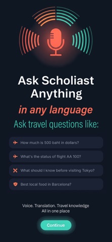 Scholiast AI Travel Assistant screenshot