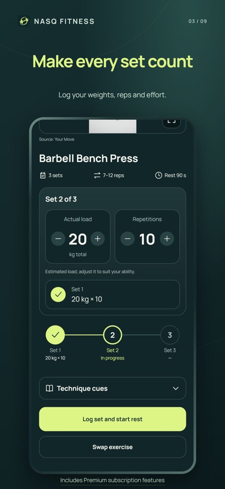 NASQ Fitness: Workout & Meals screenshot 3