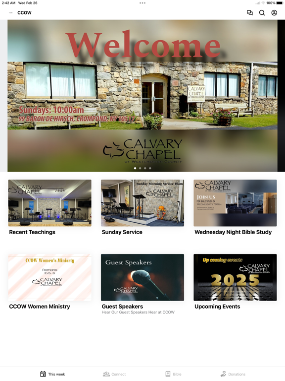 Calvary Chapel of Westchester iPad screenshot 1 - Education app