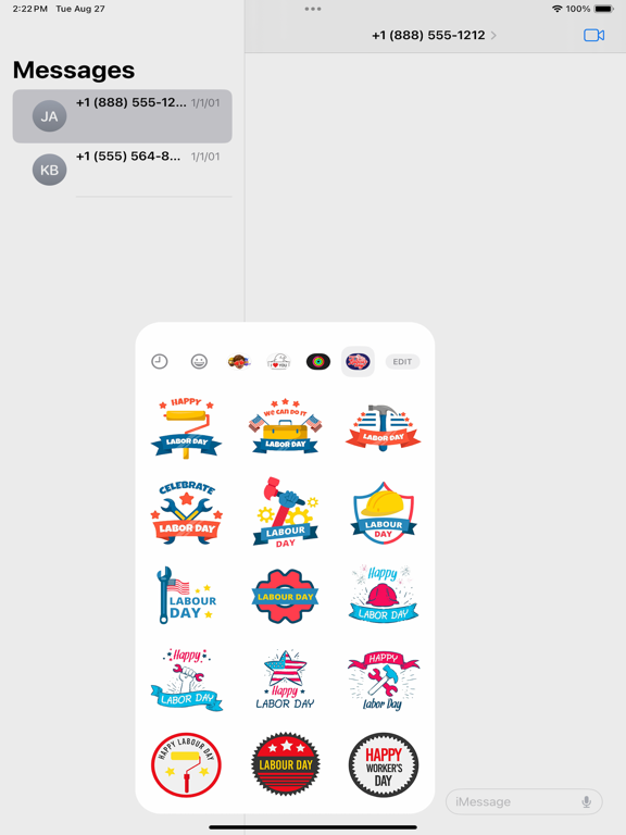 Screenshot #6 pour US Labor Day Stickers