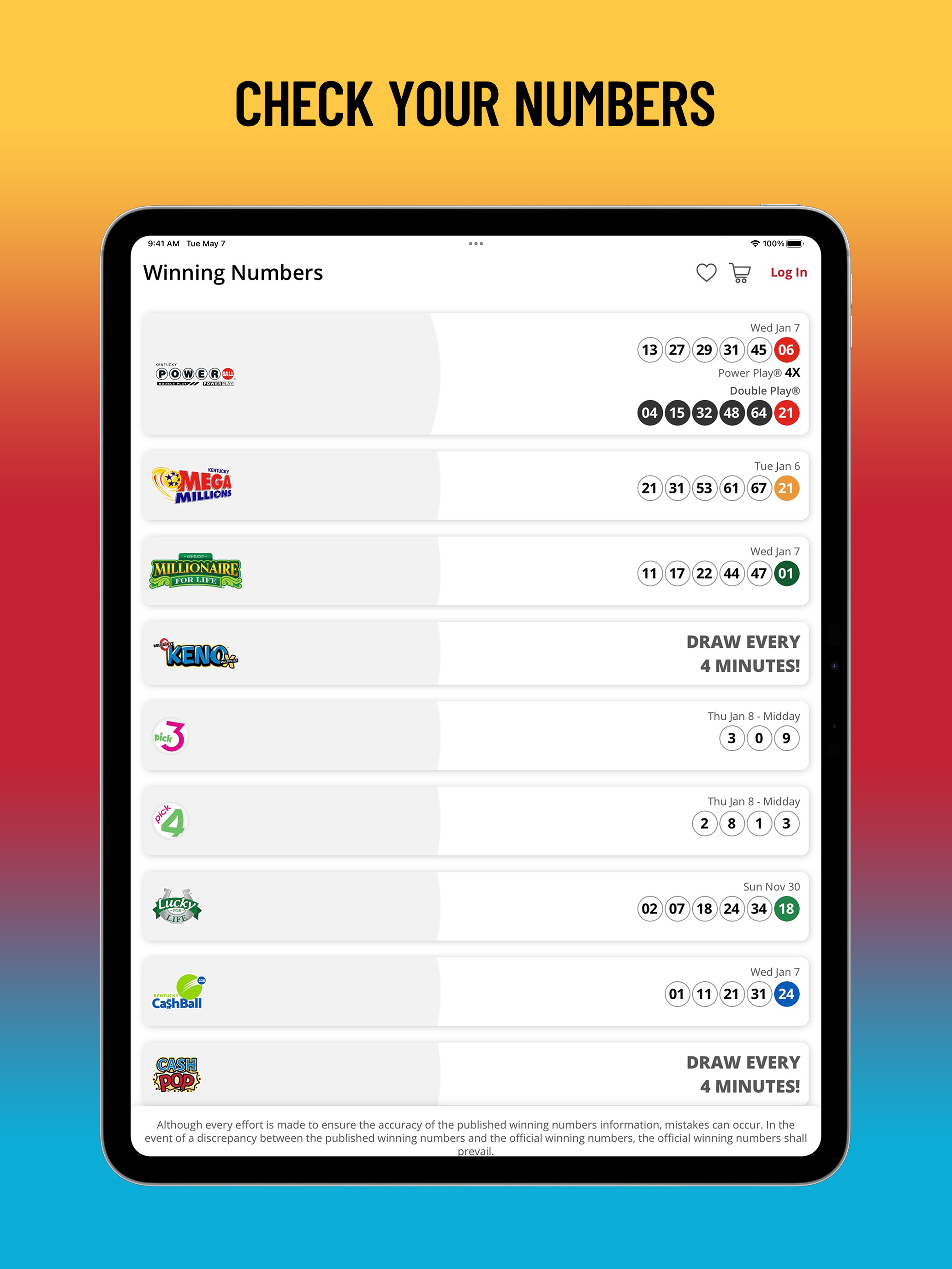 Kentucky Lottery Official App