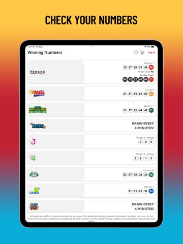 Kentucky Lottery Official App iPad screenshot